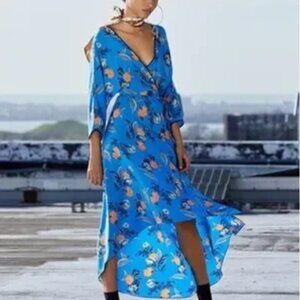 Diane Von Furstenberg Eloise Silk Dress in Silese Tile Blue